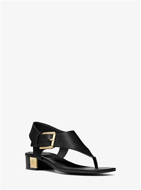 sandale michael kors london noir|London Saffiano Leather Sandal .